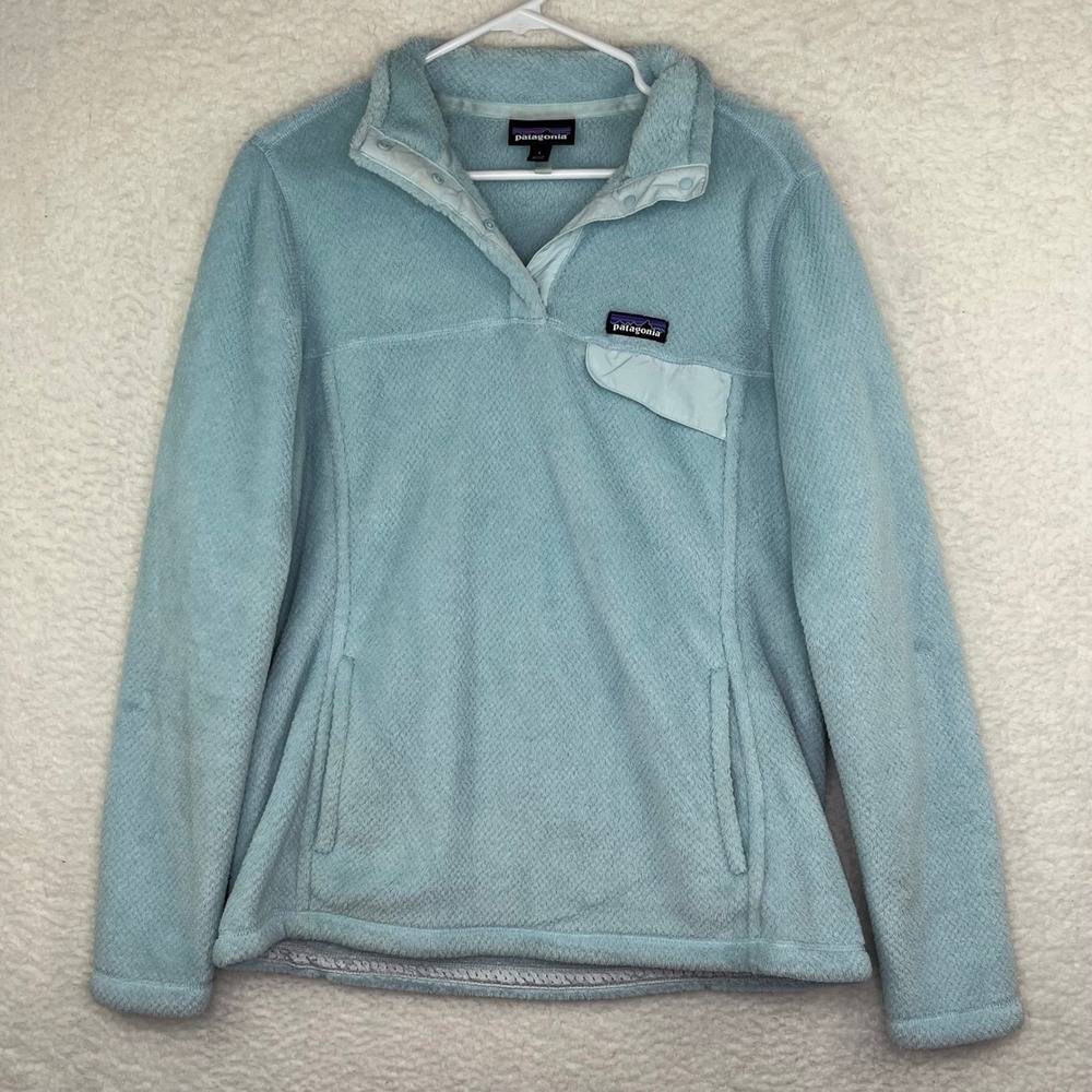 Patagonia Re-Tool Snap-T Fleece Pullover Light Blue Women Large 25442
